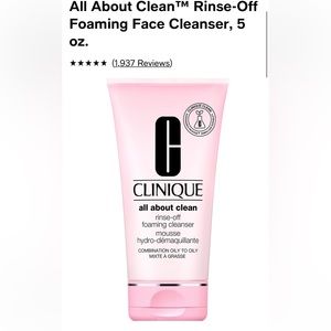 New Clinique All About Clean™ Rinse-Off Foaming Face Cleanser, 5 oz./150ml